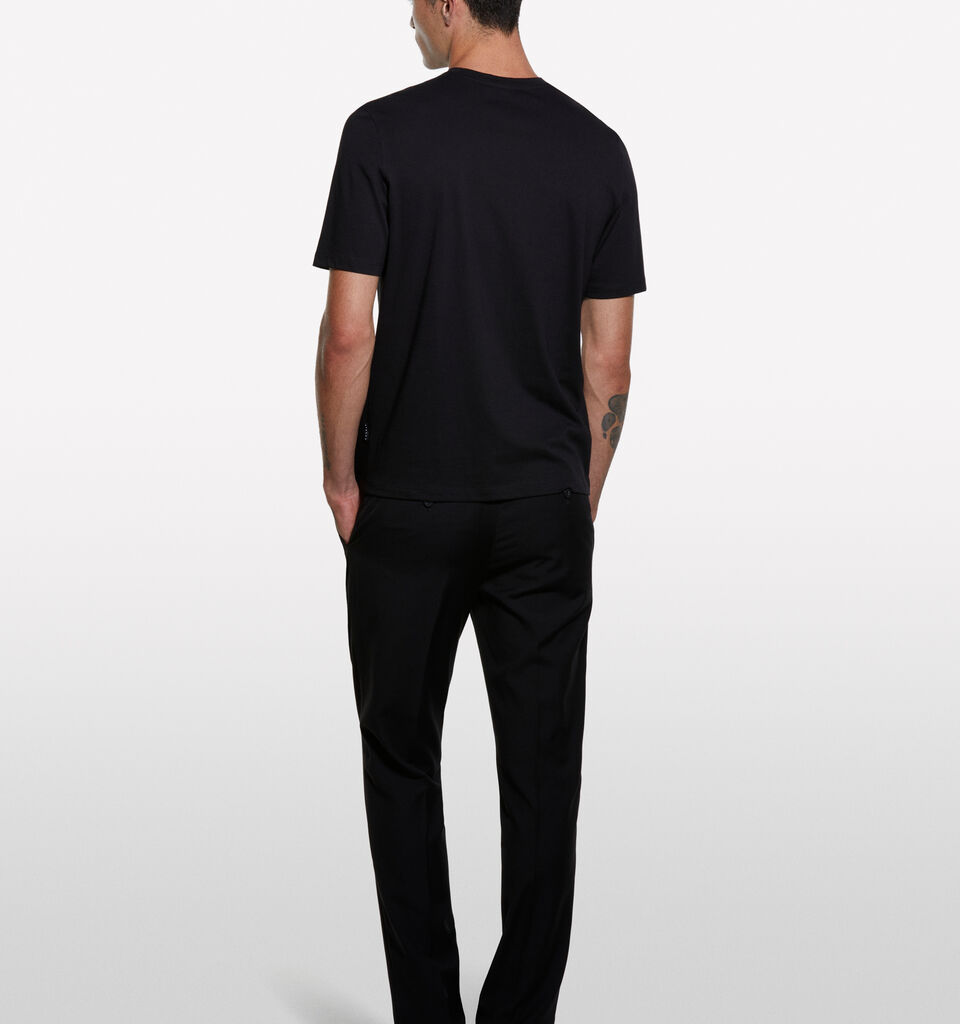 T-shirt de manga curta regular fit preta - t-shirt de manga curta para homem - Preto | Sisley image number 2